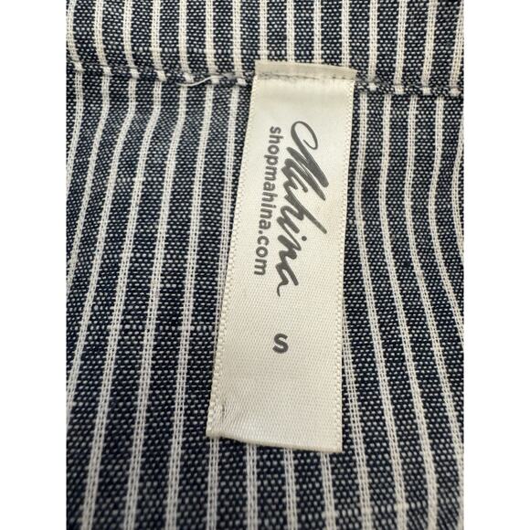 Mahina Hawaii Women’s Railroad Stripe Strappy Cross back Pinafore Dress SZ SM - Picture 7 of 8